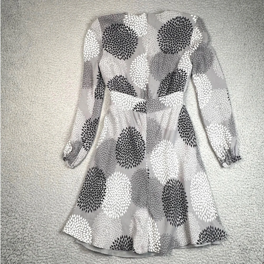Tory Burch Wendy Sequin Silk Mini Dress Women's 2 Gray Floral Tunic Archival Mod